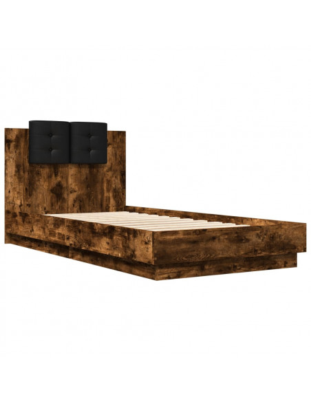 Giroletto con Testiera Rovere Fumo 90x190 cm Legno Multistrato