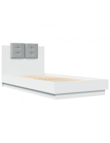 Giroletto con Testiera Bianco 75x190 cm in Legno Multistrato