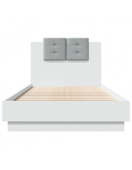 Giroletto con Testiera Bianco 75x190 cm in Legno Multistrato