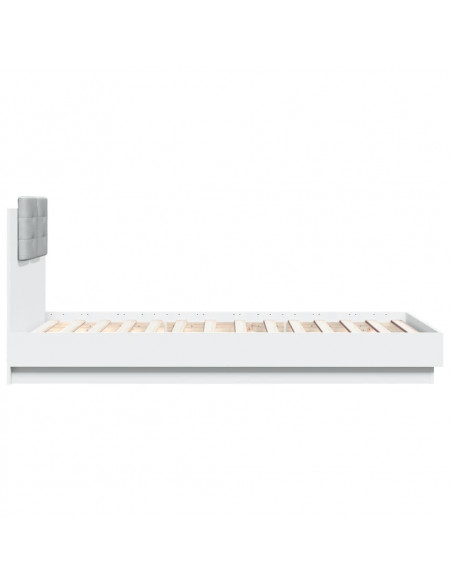 Giroletto con Testiera Bianco 75x190 cm in Legno Multistrato