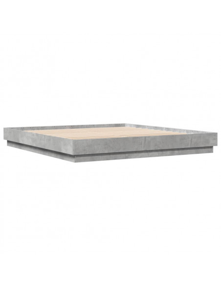 Giroletto con Luci LED Grigio Cemento 180x200 cm