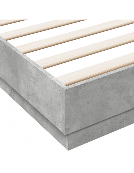 Giroletto con Luci LED Grigio Cemento 180x200 cm