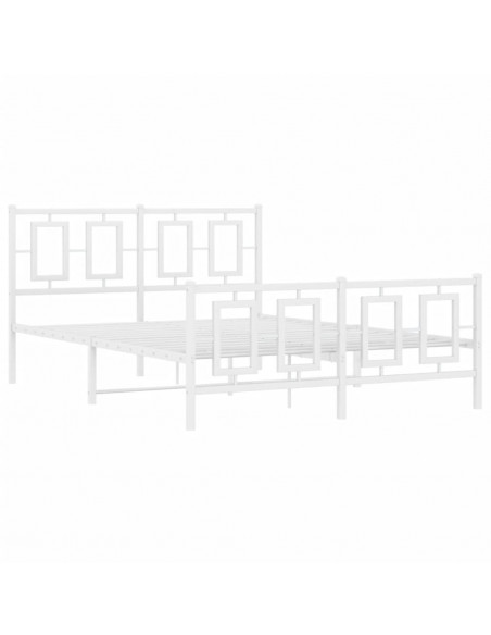 Giroletto con Testiera e Pediera Metallo Bianco 140x190 cm