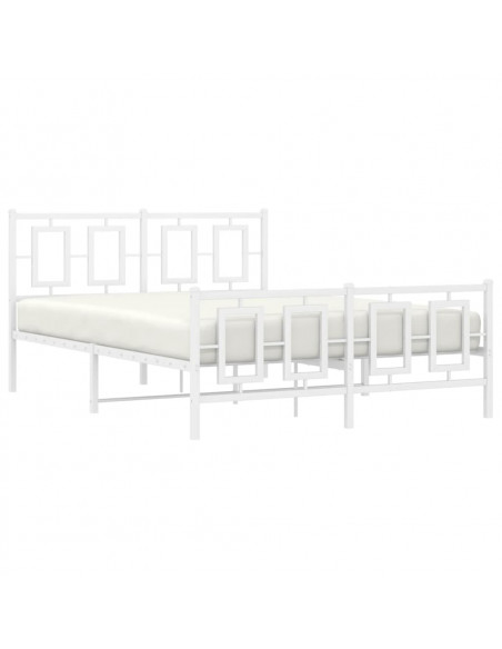Giroletto con Testiera e Pediera Metallo Bianco 140x190 cm