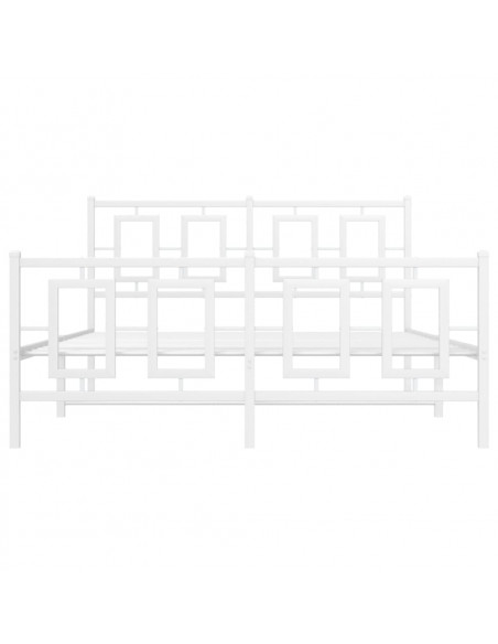 Giroletto con Testiera e Pediera Metallo Bianco 140x190 cm