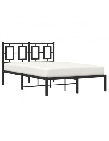 Giroletto con Testiera in Metallo Nero 120x190 cm