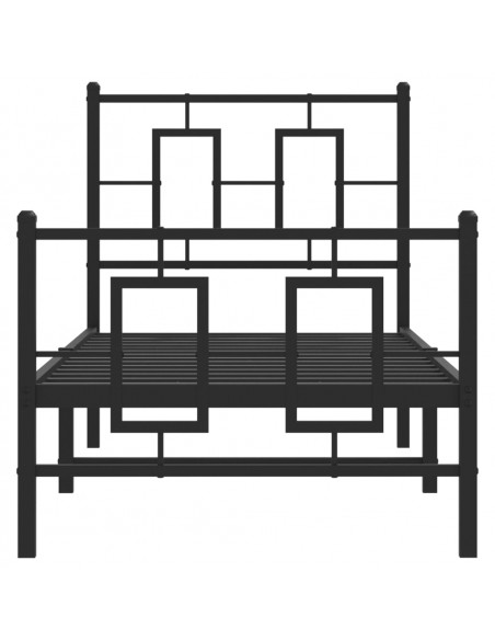 Giroletto con Testiera e Pediera Metallo Nero 80x200 cm