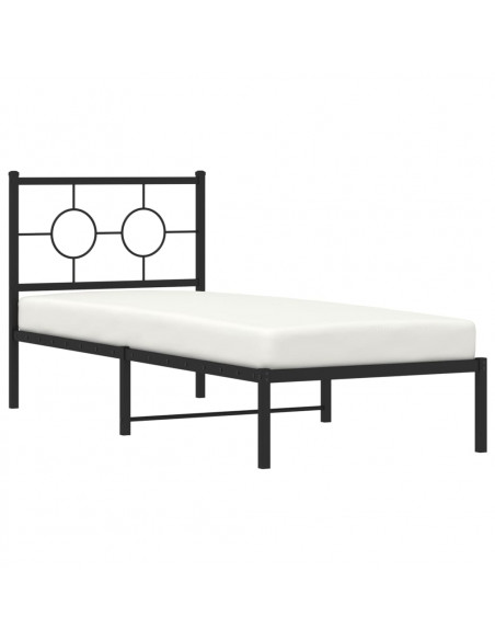 Giroletto con Testiera in Metallo Nero 80x200 cm