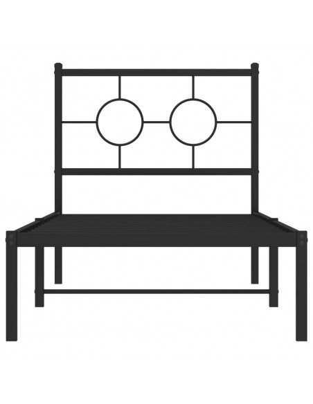 Giroletto con Testiera in Metallo Nero 80x200 cm
