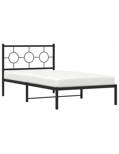 Giroletto con Testiera in Metallo Nero 100x190 cm