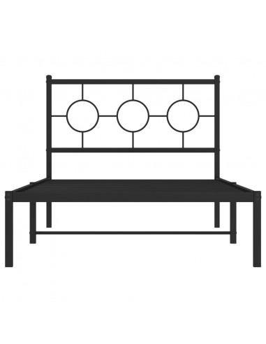 Giroletto con Testiera in Metallo Nero 100x190 cm