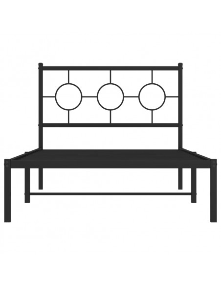 Giroletto con Testiera in Metallo Nero 100x190 cm