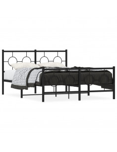 Giroletto con Testiera e Pediera Metallo Nero 135x190 cm 2