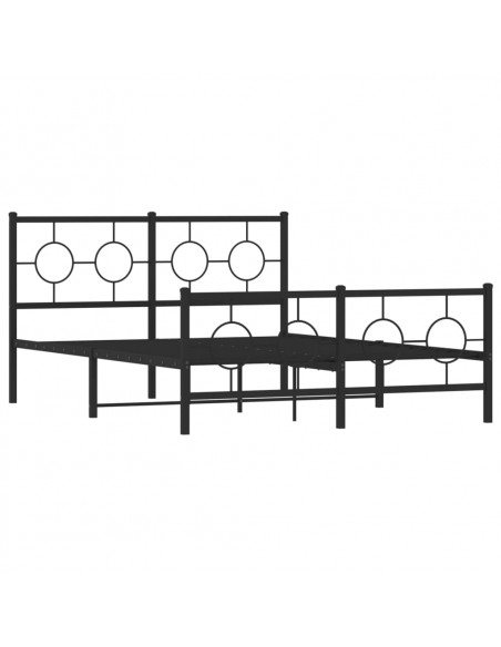 Giroletto con Testiera e Pediera Metallo Nero 135x190 cm