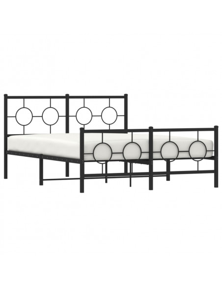 Giroletto con Testiera e Pediera Metallo Nero 135x190 cm