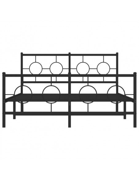 Giroletto con Testiera e Pediera Metallo Nero 135x190 cm