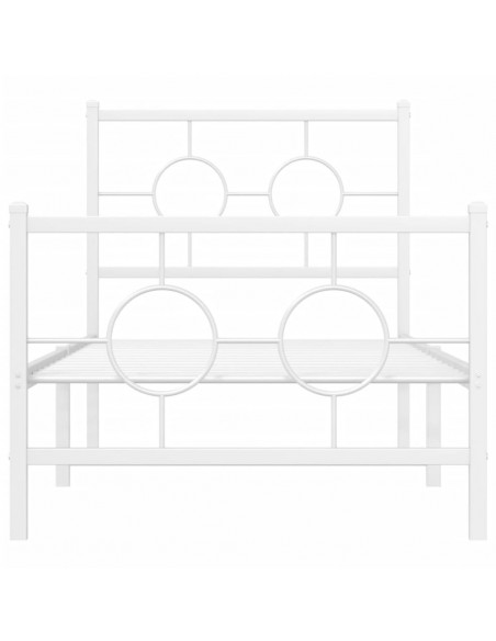 Giroletto con Testiera e Pediera Metallo Bianco 75x190 cm