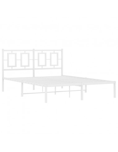 Giroletto con Testiera Metallo Bianco 140x190 cm