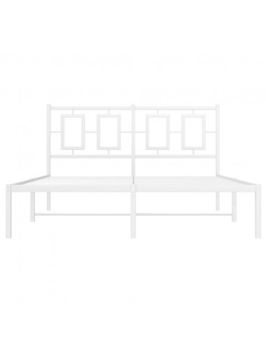 Giroletto con Testiera Metallo Bianco 140x190 cm