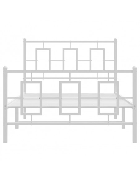 Giroletto con Testiera e Pediera Metallo Bianco 100x200 cm