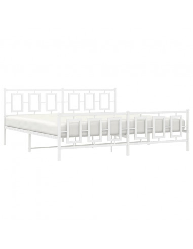 Giroletto con Testiera e Pediera Metallo Bianco 200x200 cm