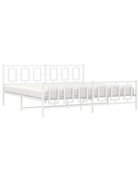 Giroletto con Testiera e Pediera Metallo Bianco 200x200 cm