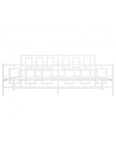 Giroletto con Testiera e Pediera Metallo Bianco 200x200 cm