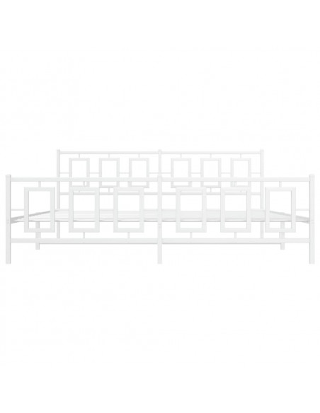 Giroletto con Testiera e Pediera Metallo Bianco 200x200 cm