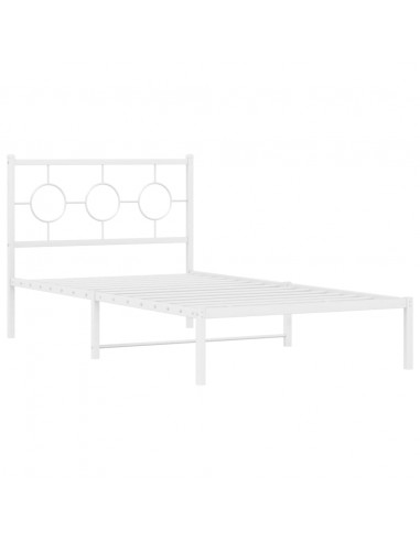 Giroletto con Testiera Metallo Bianco 100x190 cm