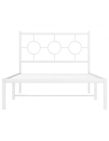 Giroletto con Testiera Metallo Bianco 100x190 cm