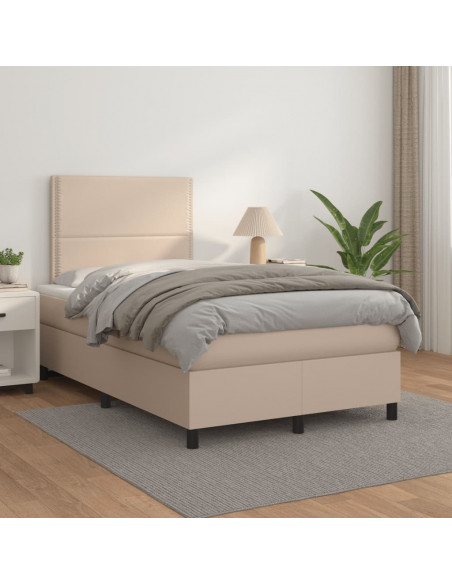 Giroletto a Molle con Materasso Cappuccino 120x190cm Similpelle