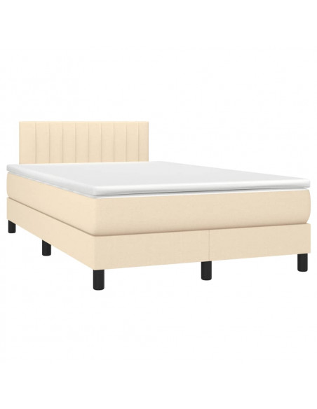 Giroletto a Molle con Materasso Crema 120x190 cm in Tessuto