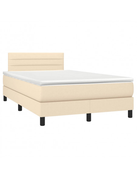 Giroletto a Molle con Materasso Crema 120x190 cm in Tessuto