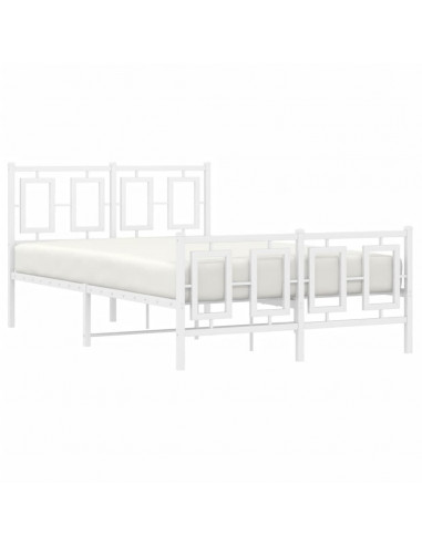 Giroletto con Testiera e Pediera Metallo Bianco 120x200 cm