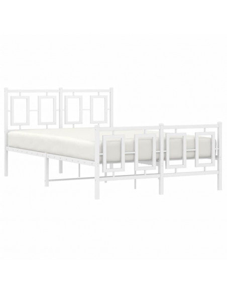 Giroletto con Testiera e Pediera Metallo Bianco 120x200 cm