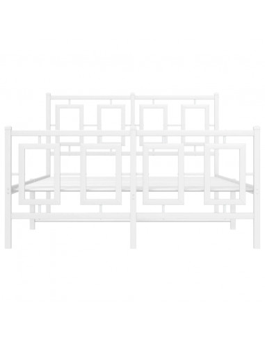 Giroletto con Testiera e Pediera Metallo Bianco 120x200 cm