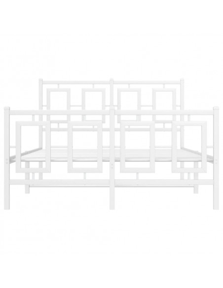 Giroletto con Testiera e Pediera Metallo Bianco 120x200 cm