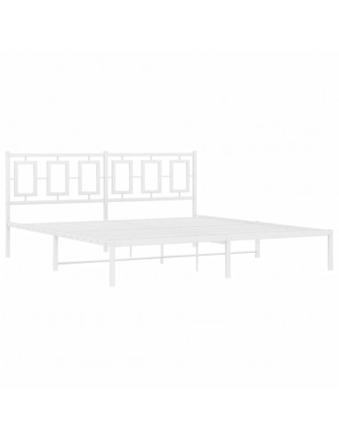 Giroletto con Testiera Metallo Bianco 183x213 cm