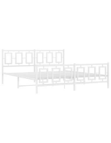 Giroletto con Testiera e Pediera Metallo Bianco 180x200 cm