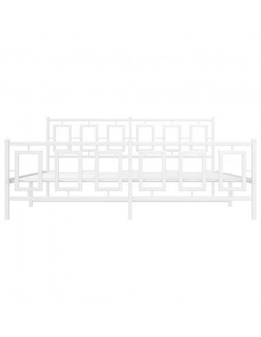 Giroletto con Testiera e Pediera Metallo Bianco 180x200 cm