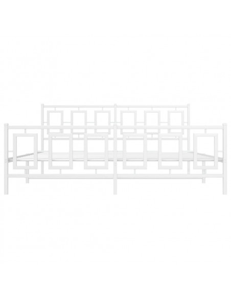 Giroletto con Testiera e Pediera Metallo Bianco 180x200 cm