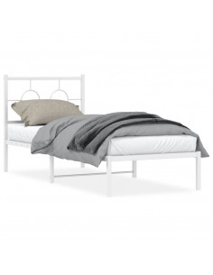 Giroletto senza Materaso con Testiera Metallo Bianco 75x190 cm 2