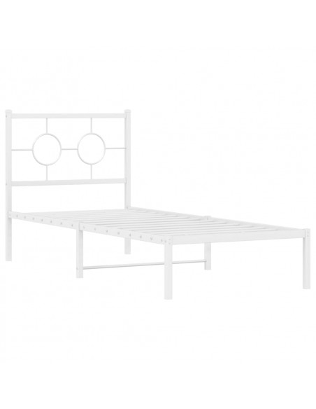 Giroletto senza Materaso con Testiera Metallo Bianco 75x190 cm