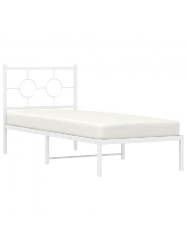 Giroletto con Testiera Metallo Bianco 75x190 cm