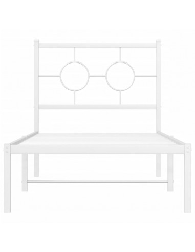 Giroletto senza Materaso con Testiera Metallo Bianco 75x190 cm