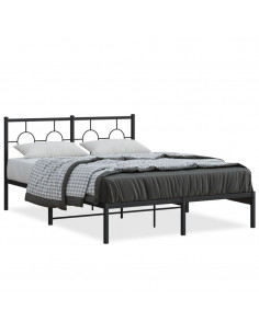 Giroletto con Testiera in Metallo Nero 140x200 cm 2