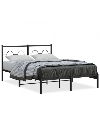 Giroletto con Testiera in Metallo Nero 140x200 cm