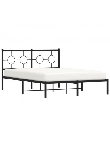 Giroletto con Testiera in Metallo Nero 140x200 cm