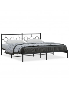 Giroletto con Testiera in Metallo Nero 200x200 cm 2