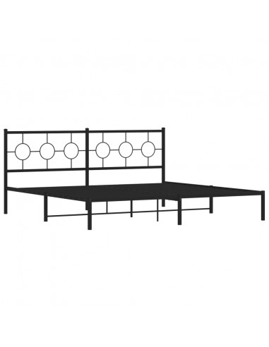 Giroletto con Testiera in Metallo Nero 200x200 cm